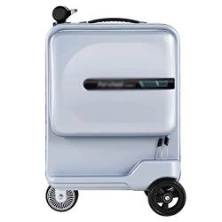 PASPRT Carry On Smart Riding Gepäck E-Scooter Koffer Reisetaschen Trolley Gepäck Scooter Koffer, 3-Rad-Gepäck Scooter, TSA-Schloss, Anti-Lost (Silver) von PASPRT