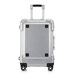 PASPRT Erweiterbare Koffer, Dickes Doppelradgepäck, Hartschalenkoffer mit großem Fassungsvermögen und Rollen, leichtes Handgepäck (Silver) von PASPRT