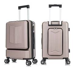 PASPRT Gepäckkoffer Ladies Rolling Luggage Suitcase with Laptop Bag with Lock Portable Menuniversal Wheel Trolley Boarding Case Trolley Luggage (Color : Champagne, Size : 24 inches) von PASPRT