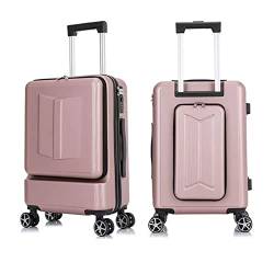 PASPRT Gepäckkoffer Ladies Rolling Luggage Suitcase with Laptop Bag with Lock Portable Menuniversal Wheel Trolley Boarding Case Trolley Luggage (Color : Pink, Size : 20 inches) von PASPRT