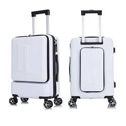 PASPRT Gepäckkoffer Ladies Rolling Luggage Suitcase with Laptop Bag with Lock Portable Menuniversal Wheel Trolley Boarding Case Trolley Luggage (Color : White, Size : 20 inches) von PASPRT