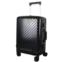 PASPRT Gepäckset Business Travel Bag Boarding Rolling Suitcase with Laptop Bag Men Luggage On Wheels (Color : Black, Size : 20") von PASPRT