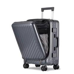 PASPRT Gepäckset Business Travel Bag Boarding Rolling Suitcase with Laptop Bag Men Luggage On Wheels (Color : Dark Gray, Size : 20") von PASPRT