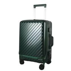 PASPRT Gepäckset Business Travel Bag Boarding Rolling Suitcase with Laptop Bag Men Luggage On Wheels (Color : Dark Green, Size : 24") von PASPRT