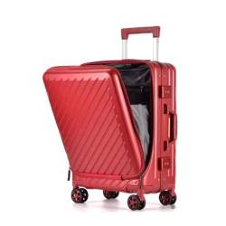 PASPRT Gepäckset Business Travel Bag Boarding Rolling Suitcase with Laptop Bag Men Luggage On Wheels (Color : Red, Size : 20") von PASPRT