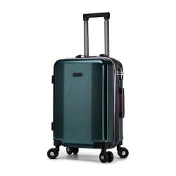 PASPRT Handgepäck, Hartgepäck, stoßdämpfend, Universal-Radkoffer, einfaches Trolley-Gepäck, Aluminiumrahmen, Doppelschnalle, Passwort-Gepäck (Green 40 * 65 * 26CM) von PASPRT