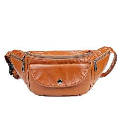 PASPRT Hüfttasche Large Capacity Waist Bag Women Leather Chest Bag for Girls Soft Belt Bag Rivet Casual Phone Pouch Bag (Color : No 2) von PASPRT