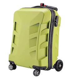 PASPRT Koffer Koffer mit Rädern 21 Zoll Handgepäck Kreativer PC-Roller Harter Koffer Wasserdichter, stoßdämpfender Studentengepäck (Green) von PASPRT