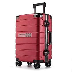 PASPRT Koffer mit großem Fassungsvermögen, Zweireihige Schwenkräder, Gepäck, tragbar, sturzsicher, Reisekoffer, Sicherheitskombinationsschloss (Red) von PASPRT