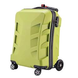 PASPRT Tragbarer Koffer, 21-Zoll-Boarding-Handgepäck, Leichter PC-Koffer mit Rädern, kreatives Pedal-Schiebegepäck (Green) von PASPRT