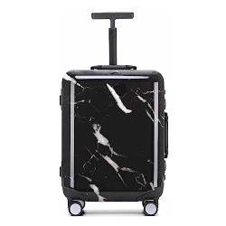 PASPRT Tragbarer Koffer, Koffer mit Rollen, Handgepäck, großes Fassungsvermögen, Verstellbarer Trolley-Koffer, sturzsicher, TSA-Zoll-Zahlenschloss (Black 55 * 38 * 23.5CM) von PASPRT