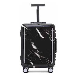 PASPRT Tragbarer Koffer, Koffer mit Rollen, Handgepäck, großes Fassungsvermögen, Verstellbarer Trolley-Koffer, sturzsicher, TSA-Zoll-Zahlenschloss (Black 65.5 * 44.5 cm) von PASPRT