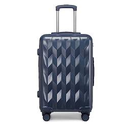 PASPRT Tragbarer Koffer, Koffer mit Rollen, großes Fassungsvermögen, langlebiges Handgepäck mit hartem Rand, tragbarer Koffer mit Zahlenschloss (Blue) von PASPRT