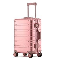 PASPRT Tragbarer Koffer, Koffer mit Rollen, leichtes Luxusgepäck mit großer Kapazität, Koffer aus Aluminium-Magnesium-Legierung, Geschäftsreise-Geschäftsgepäck (E 28inch) von PASPRT