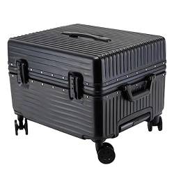 PASPRT Tragbarer Koffer, Koffer mit großem Fassungsvermögen, Handgepäck, 3-Gang-Verstellbarer Trolley-Koffer, Trinity-Gepäck mit Zahlenschloss (Black 35 * 32 * 43CM) von PASPRT