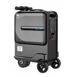 PASPRT Tragbarer Koffer, elektrisches Fahrradgepäck, intelligenter, fahrbarer Koffer, intelligenter Sensor, LED, multifunktionales USB-Handgepäck, Boarding (Black) von PASPRT