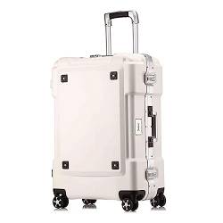 PASPRT Tragbarer Koffer, erweiterbare Koffer, Dickes Doppelradgepäck, Hartschalenkoffer mit großem Fassungsvermögen und Rollen, leichtes Handgepäck (White) von PASPRT