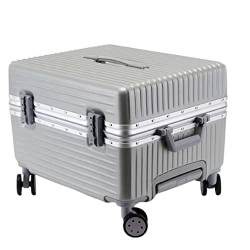 PASPRT Trolley-Koffer, großes Fassungsvermögen, Trinity-Zahlenschloss, 360°-Stummschaltung, Universalrad, dreistufig Verstellbarer Koffer (Silver 35 * 32 * 43CM) von PASPRT