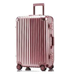 Tragbarer Koffer, Koffer mit Rollen, großes Fassungsvermögen, Hartkanten-Gepäck, Sicherheitskombinationsschloss, Handgepäck, Anti-Stress-Koffer (Pink) von PASPRT