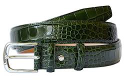 PASQUALE CUTARELLI Italienischer Ledergürtel mit Krokodilmuster Grün Mittel 100 Zentimeter von PASQUALE CUTARELLI