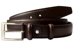 PASQUALE CUTARELLI Mens Plain Smooth Italian Leather Belt Dark Brown 95cm von PASQUALE CUTARELLI