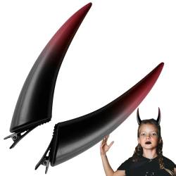 Gotische Teufelshörner, Geisterstirnhörner - Teufelshörner Kostüm | Frauen Dämon Vampir Kopfschmuck, Halloween Teufel Haarspangen, Teufelshörner Teufelskostüm von PASSI