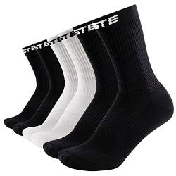 PASTE ® 3 Paar Performance Fußball Socken Schwarz/Weiß (Gr. 45-47) - Fussball-Socken Damen & Herren - Anti-Rutsch Fußballsocken - Sport-Socken atmungsaktiv - Football Grip Socks für Männer & Frauen von PASTE