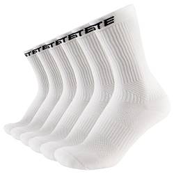 PASTE ® 3 Paar Performance Fußball Socken Weiß (Gr. 42-44) - Fussball-Socken für Damen & Herren - Anti-Rutsch Fußballsocken - Sport-Socken atmungsaktiv - Football Grip Socks für Männer & Frauen von PASTE