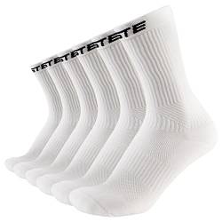 PASTE ® 3 Paar Performance Fußball Socken Weiß (Gr. 45-47) - Fussball-Socken für Damen & Herren - Anti-Rutsch Fußballsocken - Sport-Socken atmungsaktiv - Football Grip Socks für Männer & Frauen von PASTE