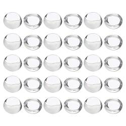 PATIKIL 100Stk Durchsichtig Glas Cabochons 8mm Dicker Runde Glas Kuppel Fliesen für Foto Anhänger Schmuck Herstellung Klar von PATIKIL