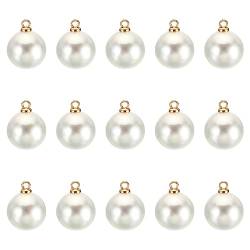 PATIKIL 12mm Kunstperle Anhänger Tropfen 150 Pack Rund Gefälschte Perle Perlen für Baumeln Ohrringe Halskette Schmuck Herstellung Golden Weiß von PATIKIL