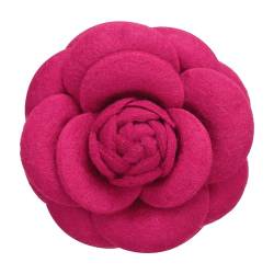 PATIKIL Camellia Blumenbroschen, Vintage Stoffblumenbroschen handgefertigte florale Anstecknadeln für Damen Hut Kleid Hemd Krawatte Corsage, Pflaumenrot von PATIKIL