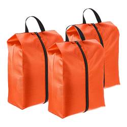 PATIKIL Schuhsäcke für Reisen 3 Pack Tragbar Nylon Schuhtasche mit Reißverschluss Wasserdicht Schuh Speicherung Veranstalter für Reisen Draußen Orange von PATIKIL