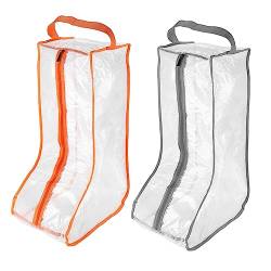 PATIKIL Stiefel Lagertasche 2 Pack Staubdichte Stiefel Schützer Tasche Stiefel Hülsen Schuhsäcke für Haus Reisen Grau Orange von PATIKIL