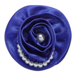 PATIKIL Stoffblumen Broschen Perlen Vintage Seidenblumen Broschen Elegante Blumenpins für Damen Hut Kleid Hemd Krawatte Corsage, Blau von PATIKIL