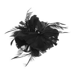 PATKAW 1 Stück Stirnband Fascinator Hüte Haarspange Pfau Haarteil Flapper Haarspange Kopfschmuck Für Frauen Mädchen Hochzeit (Schwarz) von PATKAW