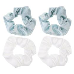 PATKAW 4 Stück Stirnband große scrunchies bänder für haare Haarschmuck für Frauen Haarbänder elastische Pferdeschwanzhalter dehnbare Haargummis Kristall Haarring Aufzug von PATKAW