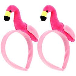 PATKAW Flamingo Stirnband 2 Stück Plüsch Flamingo Haarband Tier Haarband Hawaii Sommer Party Haarschmuck Für Mädchen Kinder Männer von PATKAW