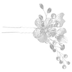PATKAW Hochzeitskopfschmuck Blumennadel für die Haare Haarnadel in Form einer in U-Form Haarspangen Haarklammer florale Haaraccessoires Braut Hochzeit U-förmige Haarnadel von PATKAW