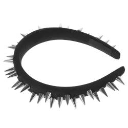 PATKAW Schwarzes Stirnband mit Nieten halloween haarreif halloween headband Nietenstirnband Stirnbänder für Teenager-Mädchen Haarschmuck Tiara Nietenbesetztes Stirnband von PATKAW