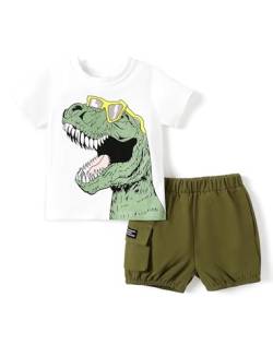 PATPAT Boys Bekleidungssets Für Jungen Kleidung, Kurzarm Dinosaurier T-shirts Und Shorts Für Jungen, Cargo Hosen Jungen Set, Alltag Sommer Kleider Geschenk, 18 Monate – 6 Jahre Kinder von PATPAT