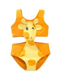 PATPAT Kleinkind Mädchen EIN Stück Badeanzug Playful Giraffe Design ärmellose Badebekleidung von PATPAT