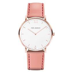 PAUL HEWITT Armbanduhr Damen Sailor Line White Sand - Damen Uhr (Rosegold), Damenuhr mit Lederarmband in Aurora, weißes Ziffernblatt von PAUL HEWITT