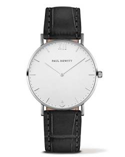 Paul Hewitt Unisex Erwachsene Analog Quarz Uhr mit Leder Armband PH-SA-S-St-W-15S von PAUL HEWITT