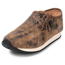 PAULGOS Herren Sneaker Echtes Leder Freizeitschuhe Optik Trachtenschuhe Haferlschuhe Haferl in 3 Farben Gr. 39-47 (Whiskybraun, 39) von PAULGOS