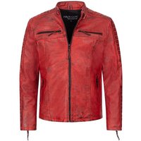 PAULGOS Lederjacke Herren Jacke Übergangsjacke Biker Look 100% Echtleder D1 von PAULGOS