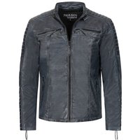 PAULGOS Lederjacke Herren Jacke Übergangsjacke Biker Look 100% Echtleder D1 von PAULGOS