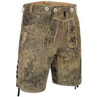 PAULGOS Trachtenhose Herren Lederhose Kurz mit Trägern 100% Echtleder - HK3 ANTIK von PAULGOS