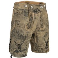 PAULGOS Trachtenhose Herren Lederhose Kurz mit Trägern 100% Echtleder - HK4 ANTIK von PAULGOS