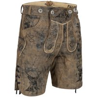 PAULGOS Trachtenhose Herren Lederhose Kurz mit Trägern 100% Echtleder - HK4 ANTIK von PAULGOS